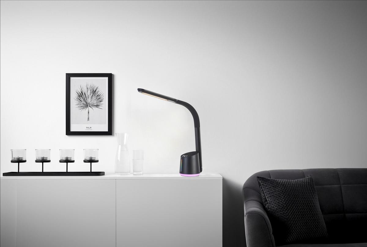 Lampă de birou cu LED Teodoro - negru, Modern, plastic (12/39/42cm) - Premium Living