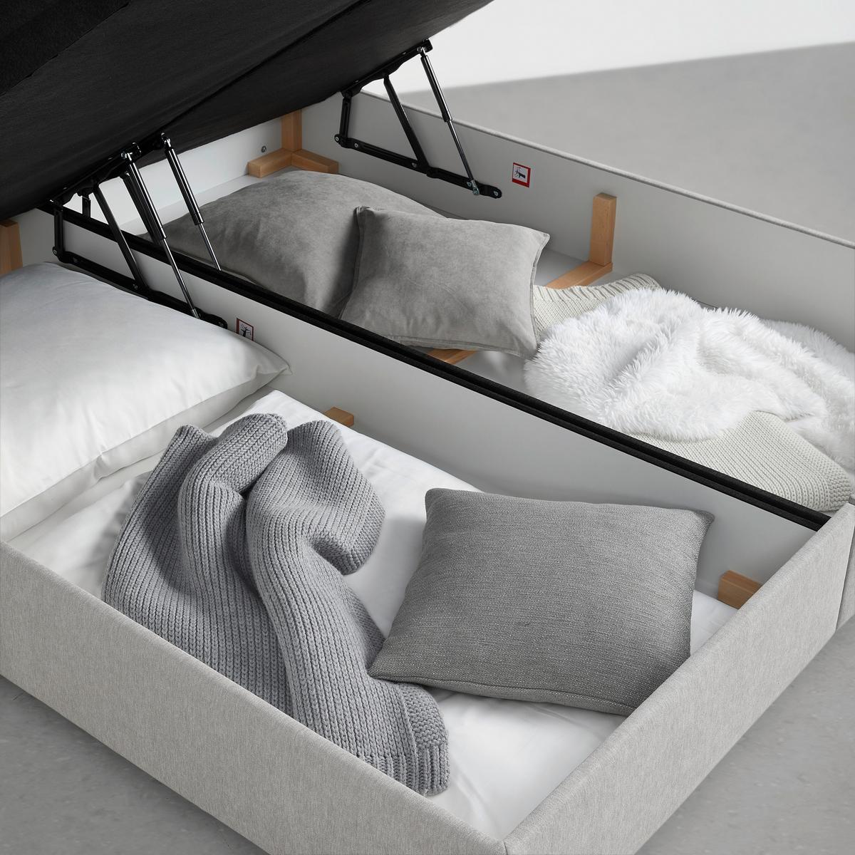 Box Krevet Maya D - svijetlo siva/crna, Konvencionalno, drvni materijal/drvo (200/220cm) - Based