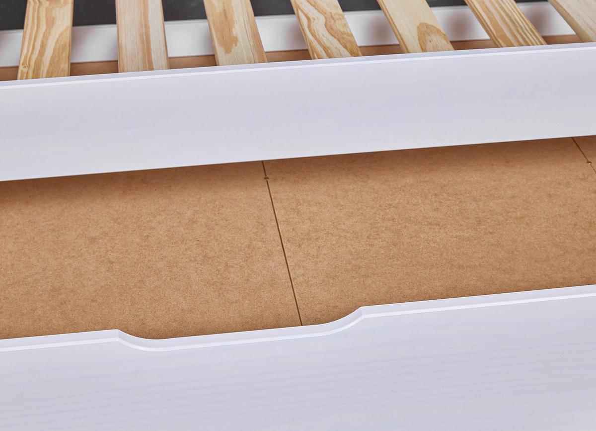 Ausziehbett Dream the Future Weiß - Naturfarben/Weiß, KONVENTIONELL, Holz (90/200cm) - MID.YOU