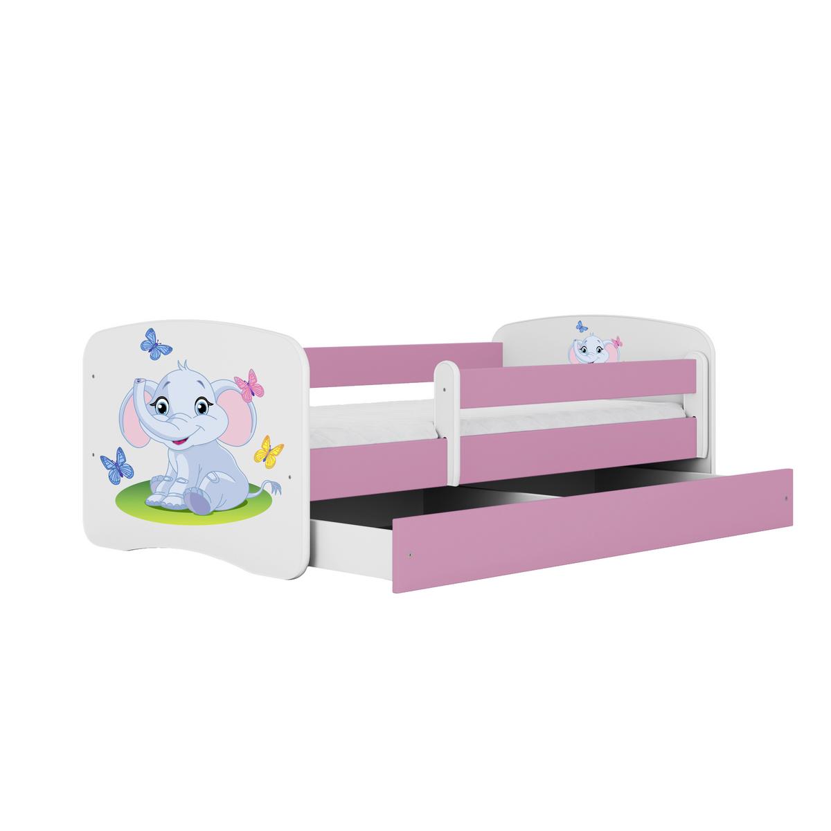 Otroška Postelja Babydreams, Bela, Roza, 80x160cm - pink/bela, Moderno, tekstil/leseni material (80/160cm) - MID.YOU