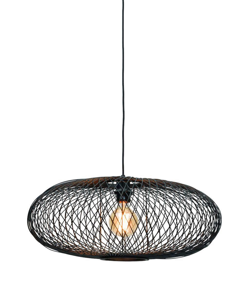 Viseča Svetilka Cango, Črna - črna, Natur, naravni materiali (63/40cm) - Good & Mojo