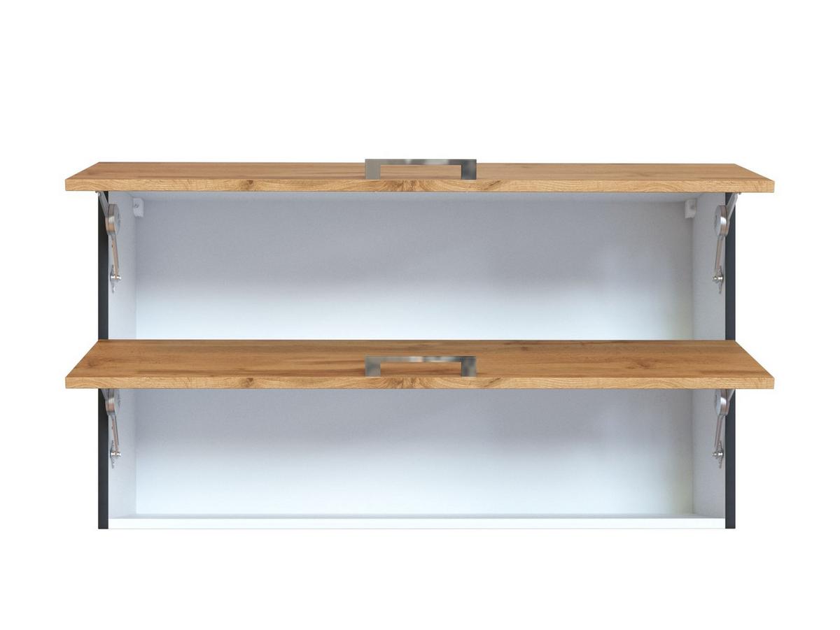 Held Küchenoberschrank ca. 100 cm Eichefarben - Chromfarben/Anthrazit, MODERN, Holzwerkstoff/Metall (100/57/34cm) - Held