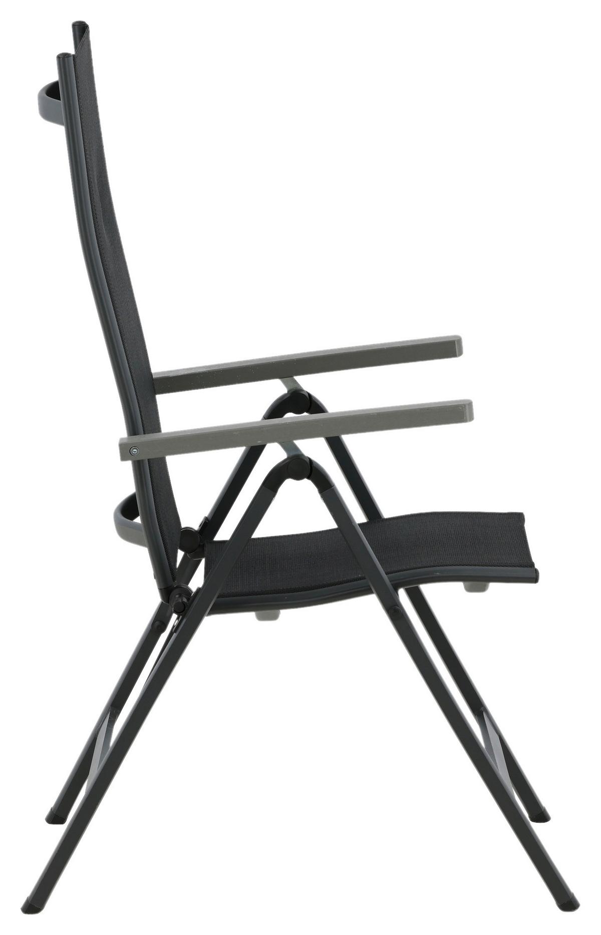 Gartensessel-2er Set Albany ca. 59x109x67 cm Schwarz - Schwarz, KONVENTIONELL, Metall (59/109,5/67cm) - Gardenson