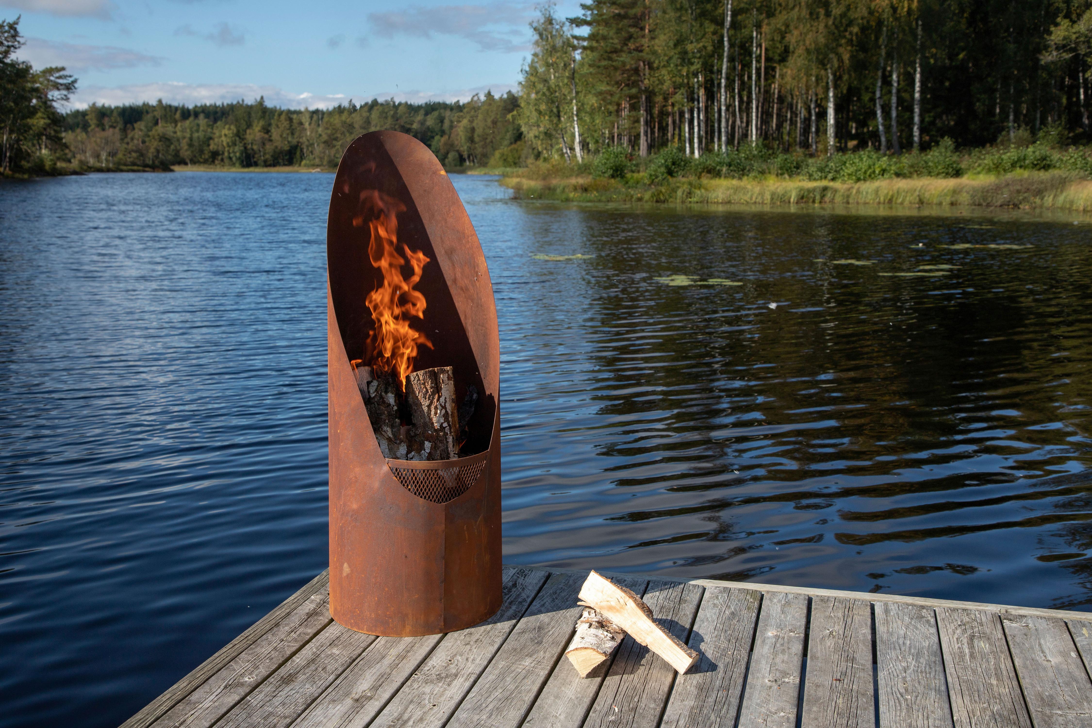 Feuerkorb Bastian ca. 37x100x37 cm Dunkelorange - Dunkelorange, KONVENTIONELL, Metall (37/100/37cm) - Gardenson