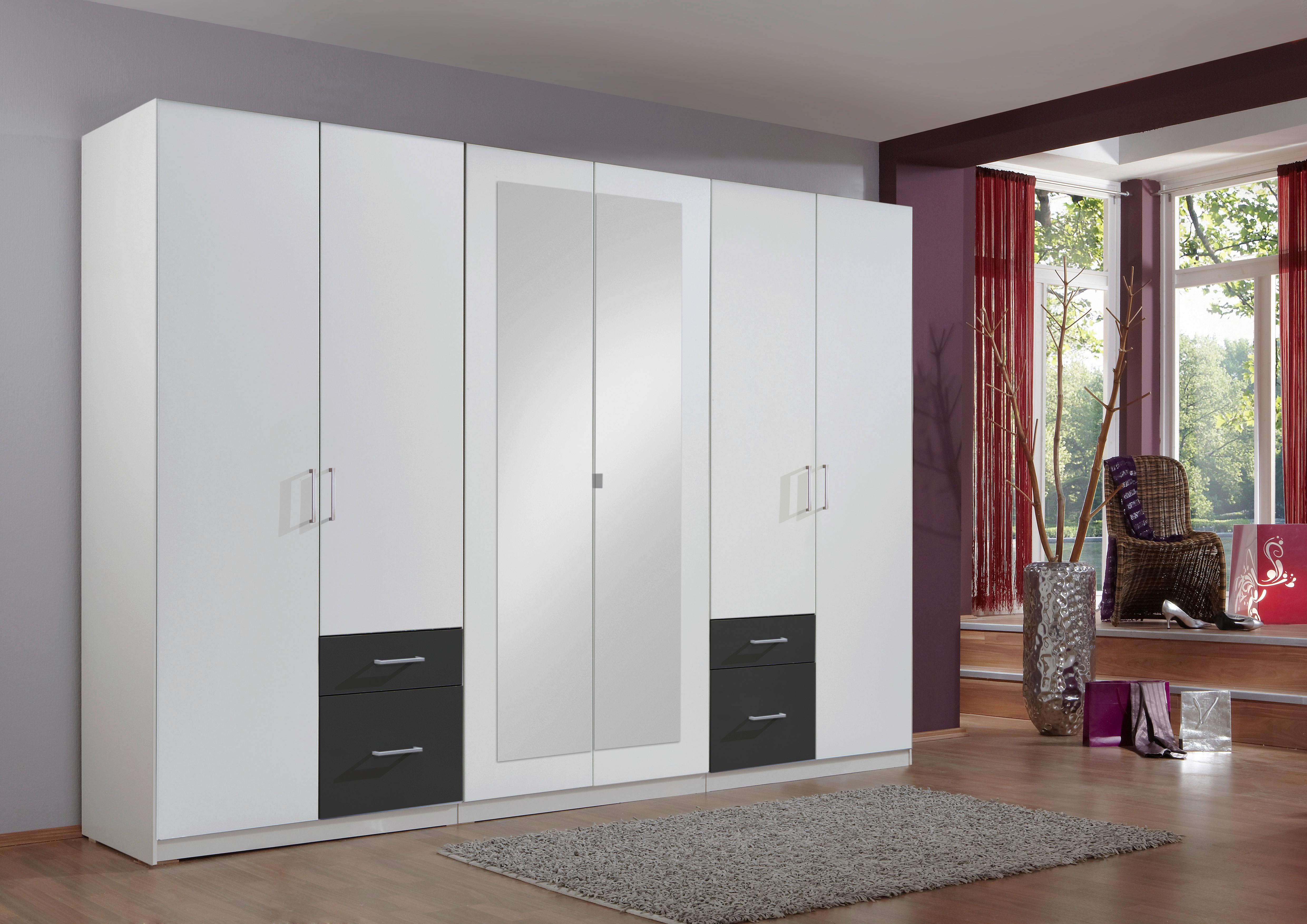 Ormar S Klasičnm Vratima Freiburg - bijela/srebrne boje, Design, staklo/drvni materijal (270/210/58cm) - Modern Living