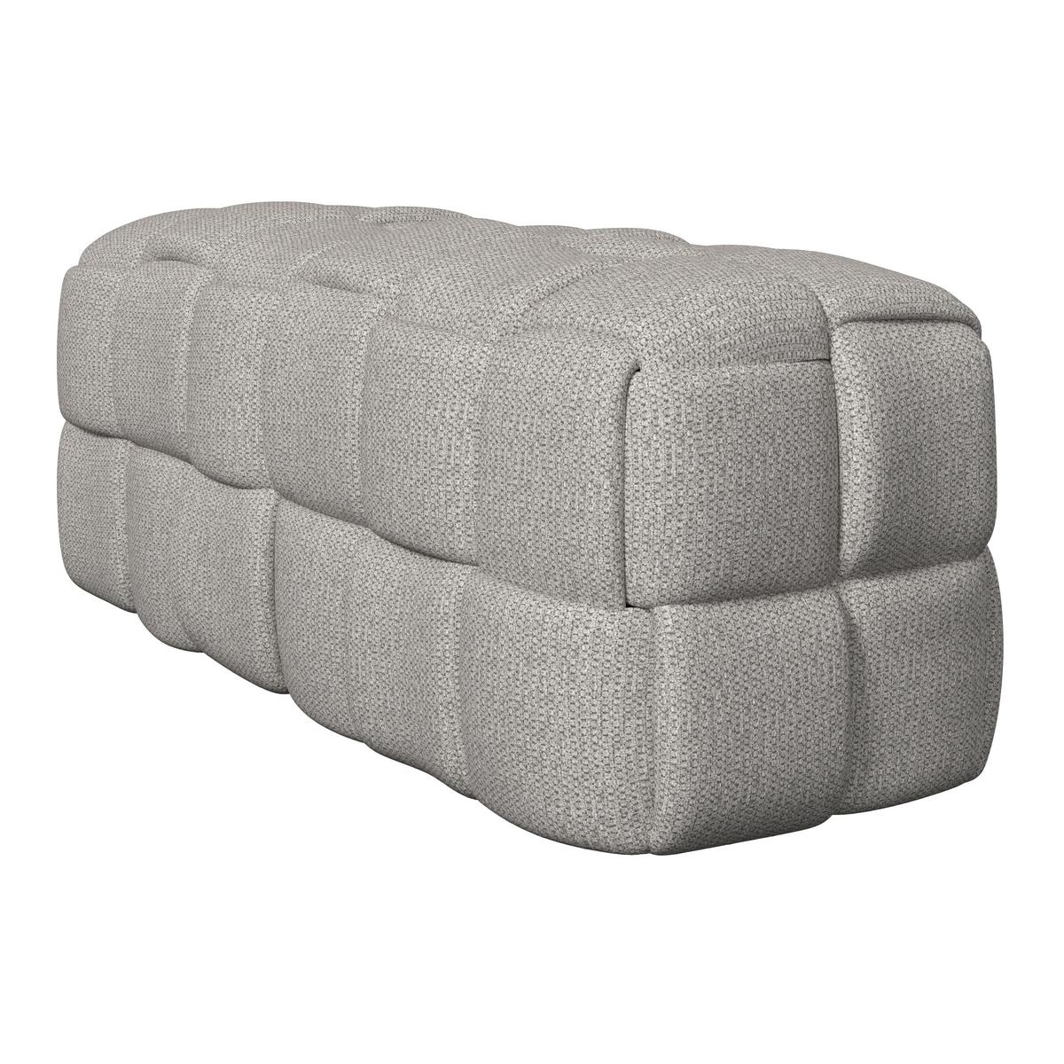 Bettbank Ella Bouclé Grau - Schwarz/Grau, MODERN, Holz/Kunststoff (110/45/45cm) - Bessagi Home