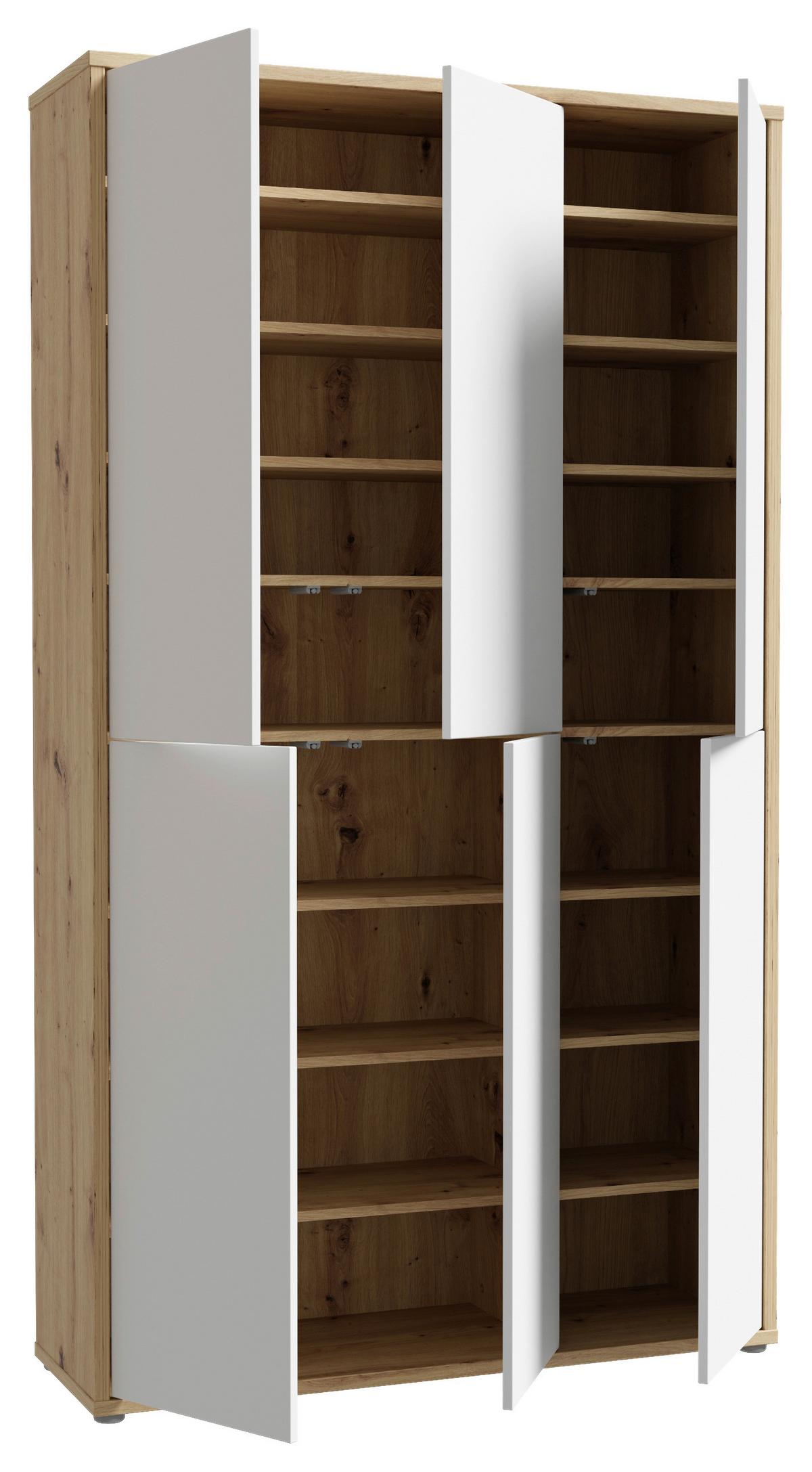 Ormar Za Cipele Alice - siva/hrast Artisan, Moderno, drvni materijal/plastika (109,2/191,9/34,9cm) - Modern Living