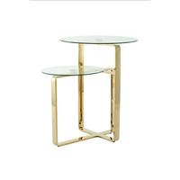 BEISTELLTISCH BEISTELLTISCH CATRICE 100 GOLD - Goldfarben, Design, Glas/Metall (59/60/59cm) - Kayoom