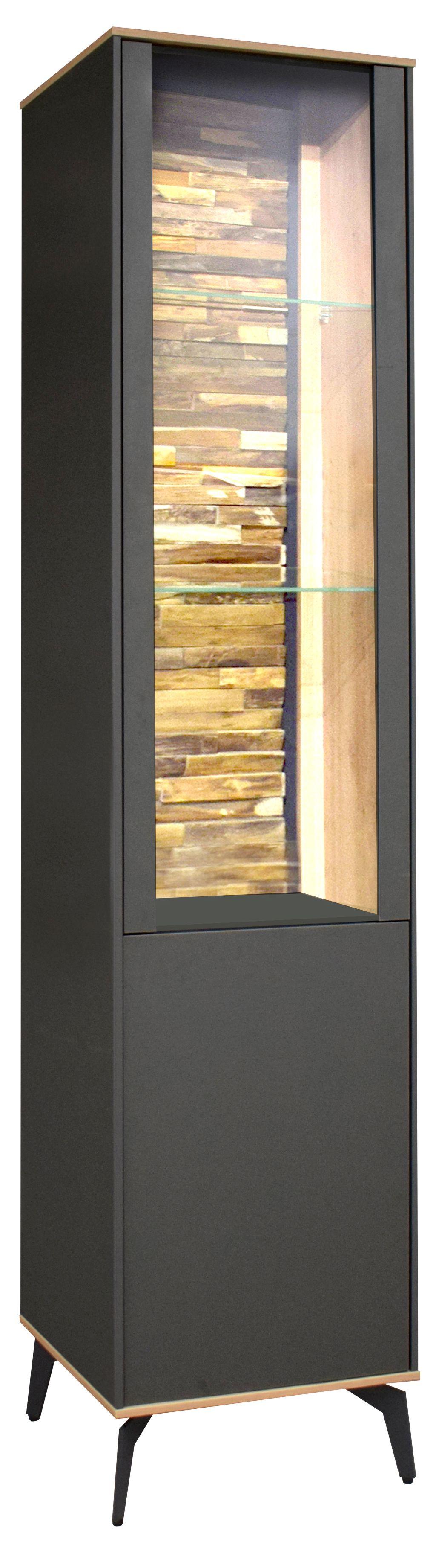 Vitrină COMO - stejar Artisan/antracit, Modern, material pe bază de lemn (42/180/42cm) - Premium Living