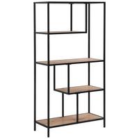 Separator de cameră LILLI - culoare lemn stejar/negru, Modern, metal/material pe bază de lemn (77/150/33cm) - Modern Living