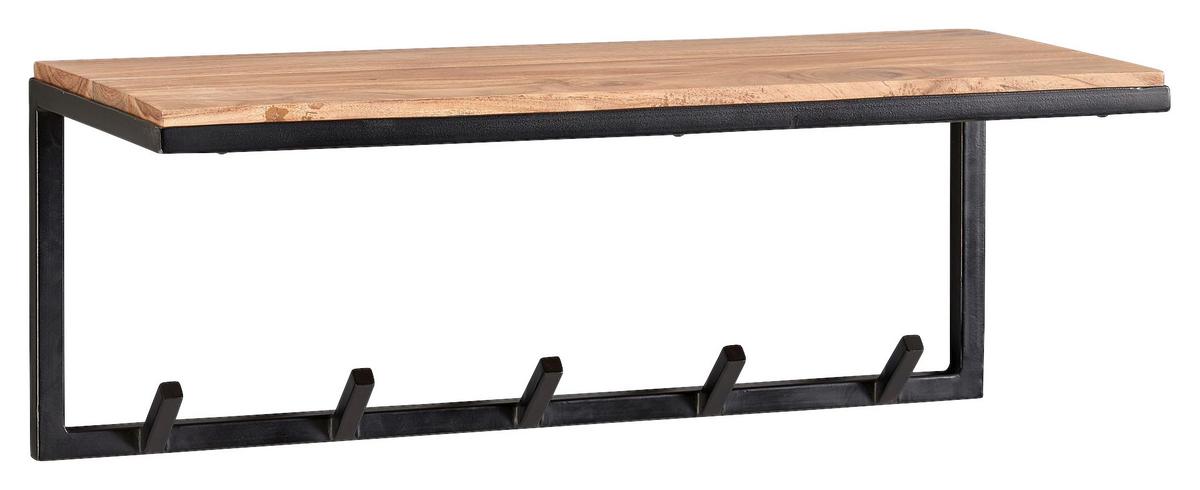 Stenski Obešalnik Wl6.354 - barve akacije, Moderno, kovina/les (70/27/30cm) - MID.YOU