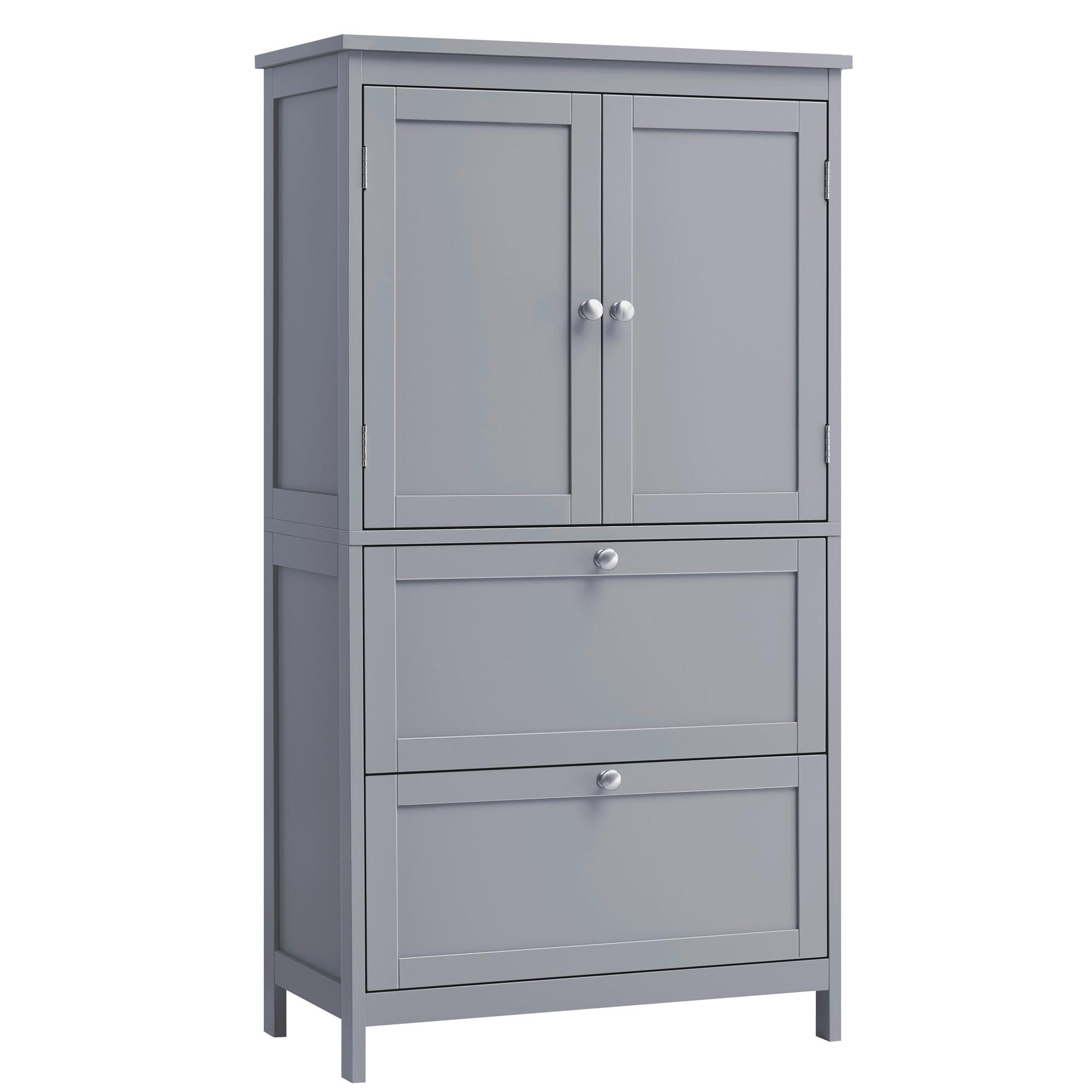 MIDISCHRANK BATHROOM CABINET - Chromfarben/Grau, MODERN, Holzwerkstoff/Metall (60/110/30cm) - MID.YOU