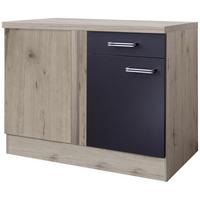 Donji Ugaoni Element Milano - boja hrasta/boja nerđajućeg čelika, Moderno, metal/pločasti materijal (110/86/60cm) - Mömax