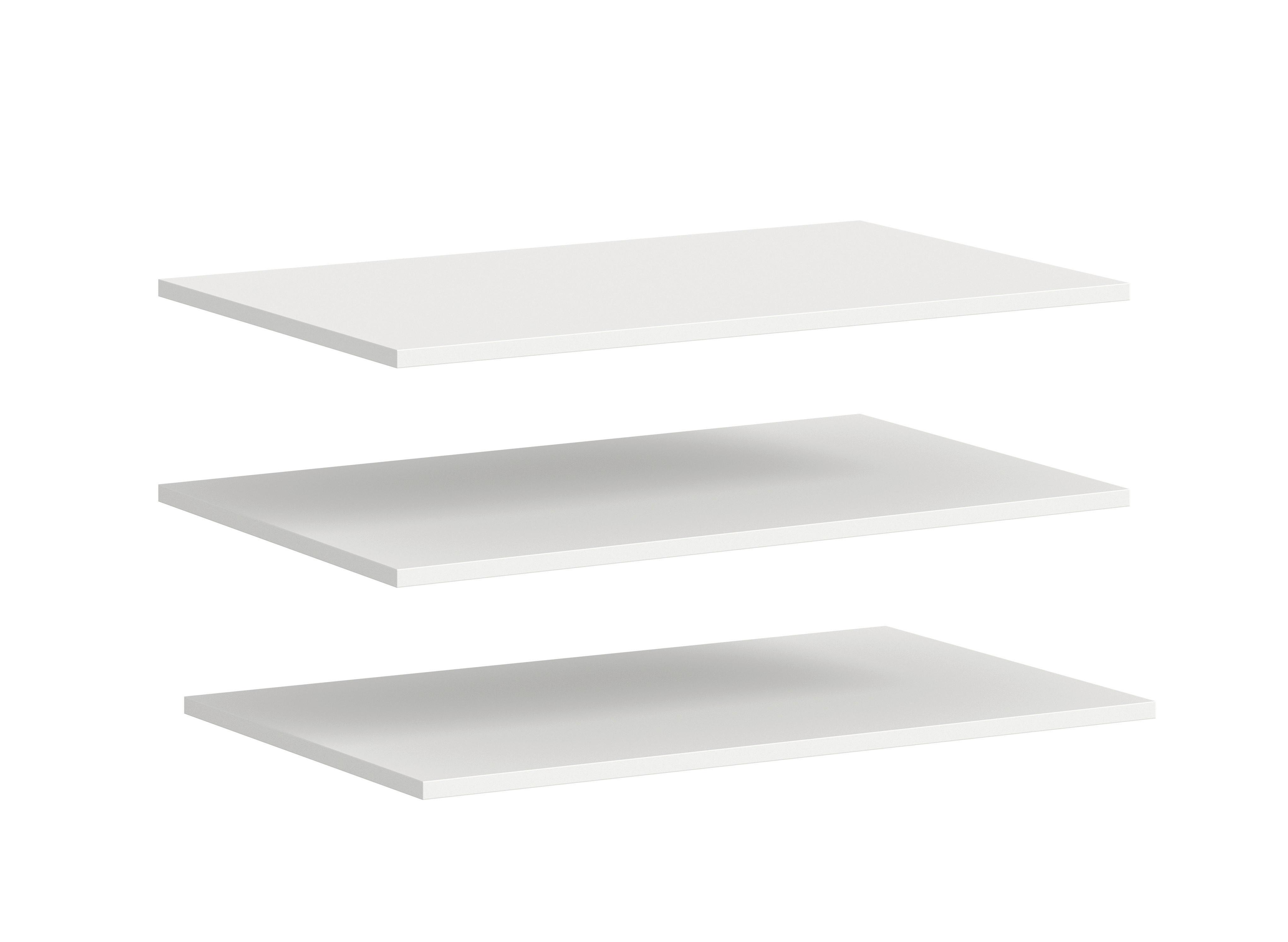 Einlegebodenset Kopenhagen 3-tlg. Weiß - Weiß, MODERN, Holzwerkstoff (77/2/33cm) - Livetastic