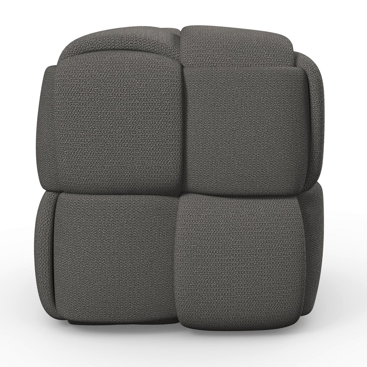 Hocker Ella Dunkelgrau Bouclé - Dunkelgrau/Schwarz, MODERN, Holz/Kunststoff (45/45/45cm) - Bessagi Home