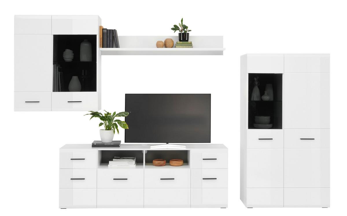 Tv-element Avanti, Bela - bela/antracit, Moderno, umetna masa/leseni material (180/63,7/41,6cm) - Hom`in