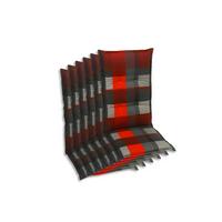 Sesselauflagenset 6-Teilig Grau/Rot - Dunkelgrau/Rot, Basics, Textil (50/7/120cm)
