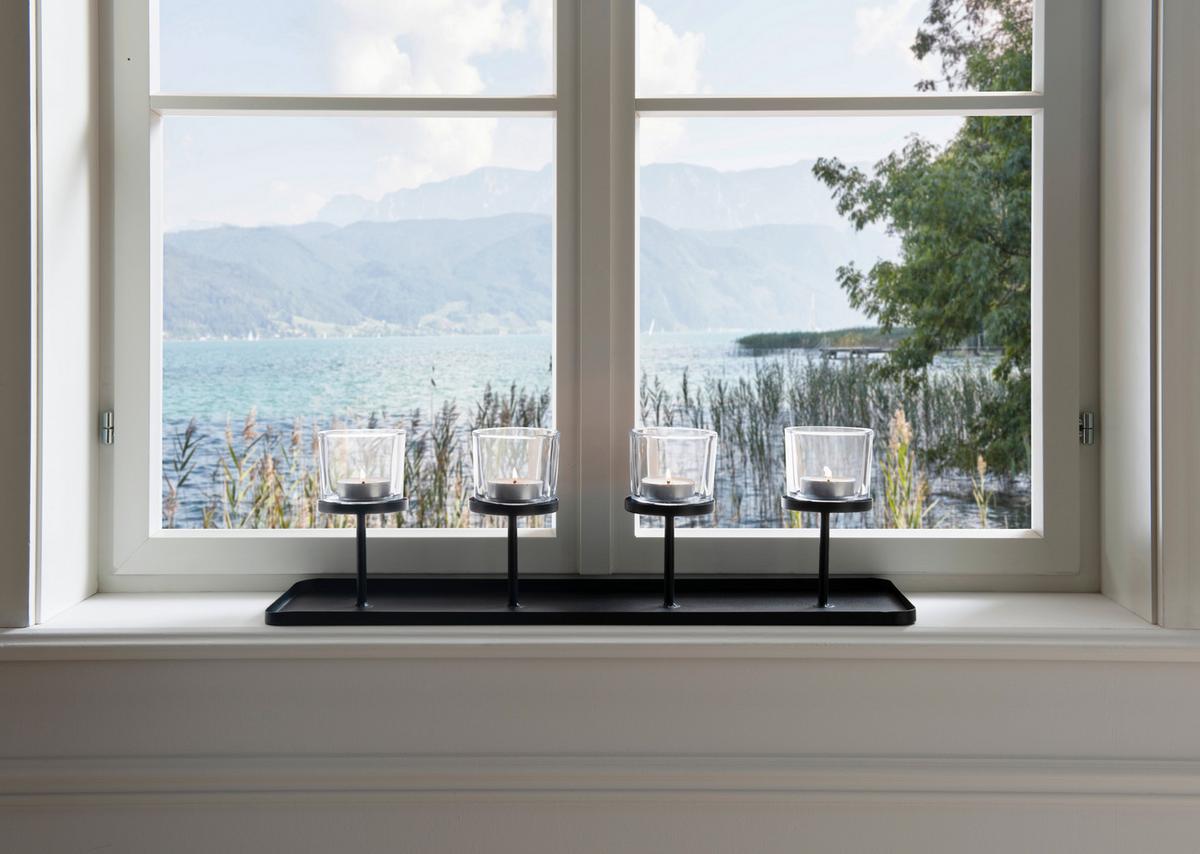 Svečnik Malina I -Jub- - črna, Moderno, kovina (65/21/21cm) - Premium Living