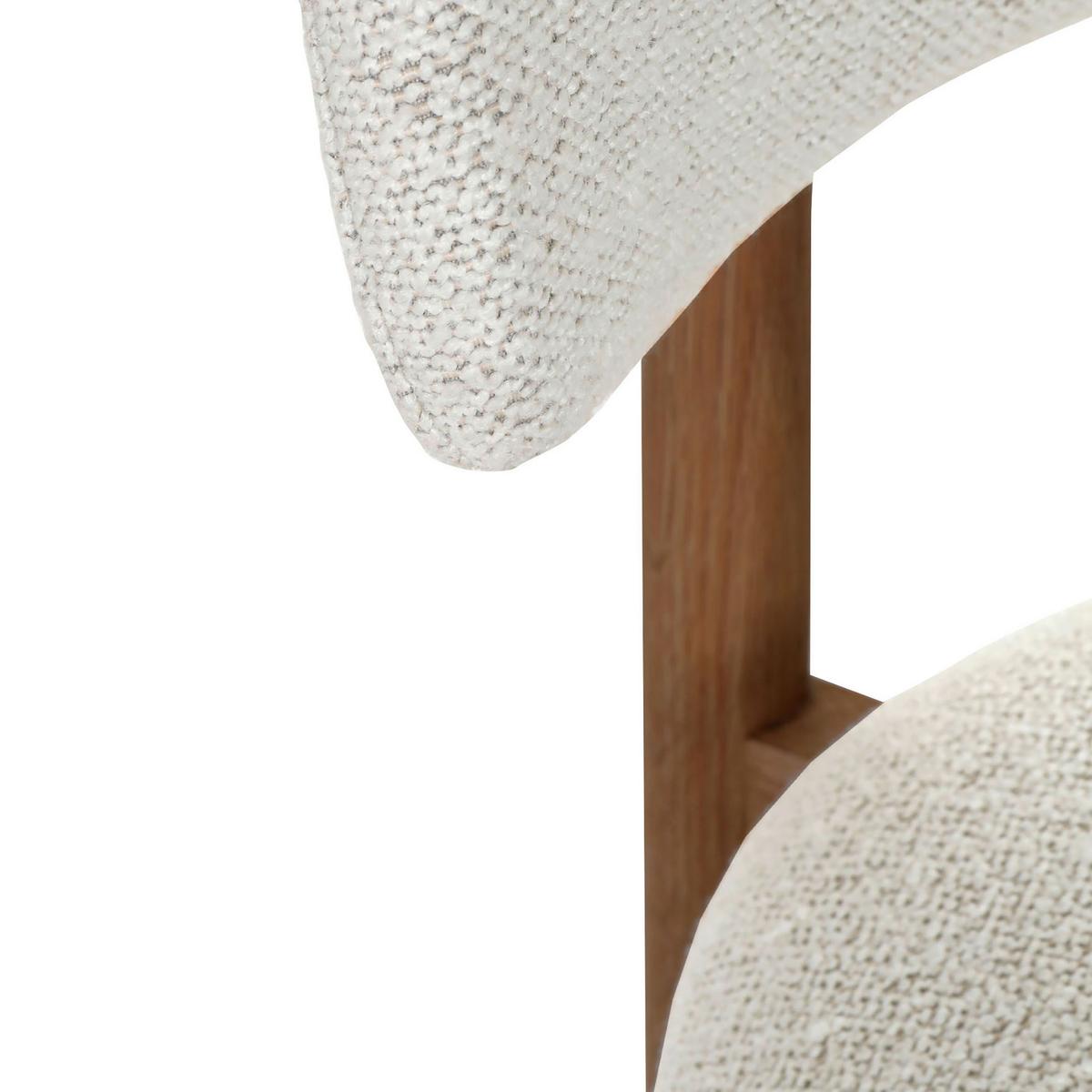 KRZESŁO FLOYD - beżowy/kolor orzechowy, Modern, drewno/tkanina (49/79/51cm) - Livetastic