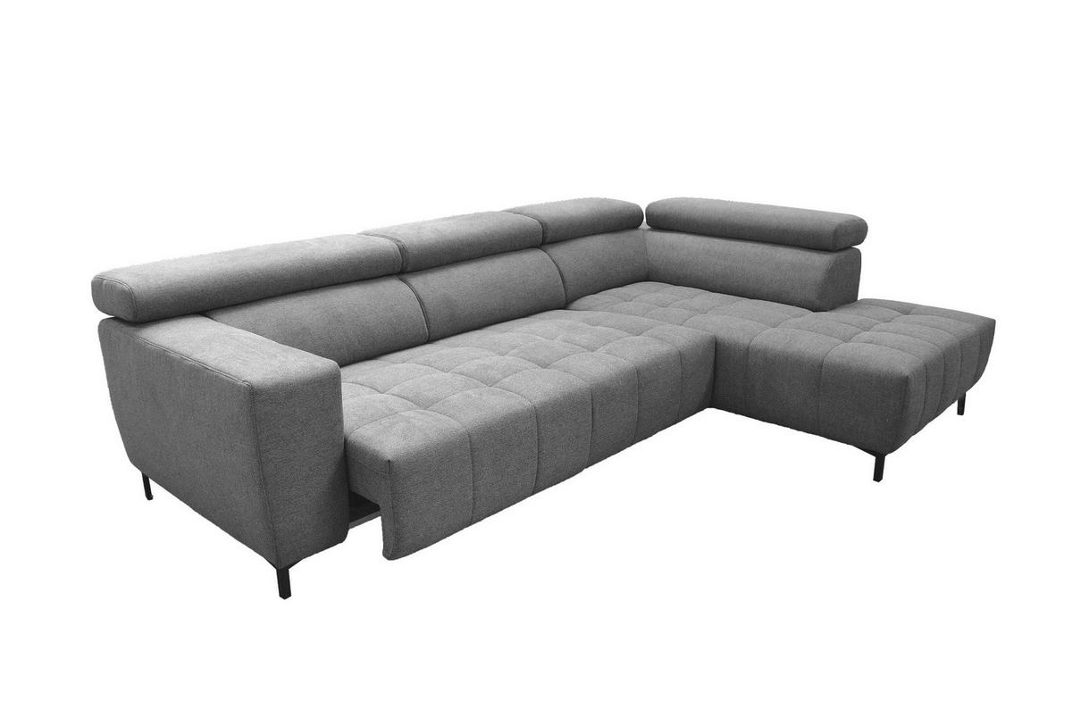 Ugaona Garnitura Tarragona - siva/crna, Moderno, tekstil (295/201cm) - Premium Living
