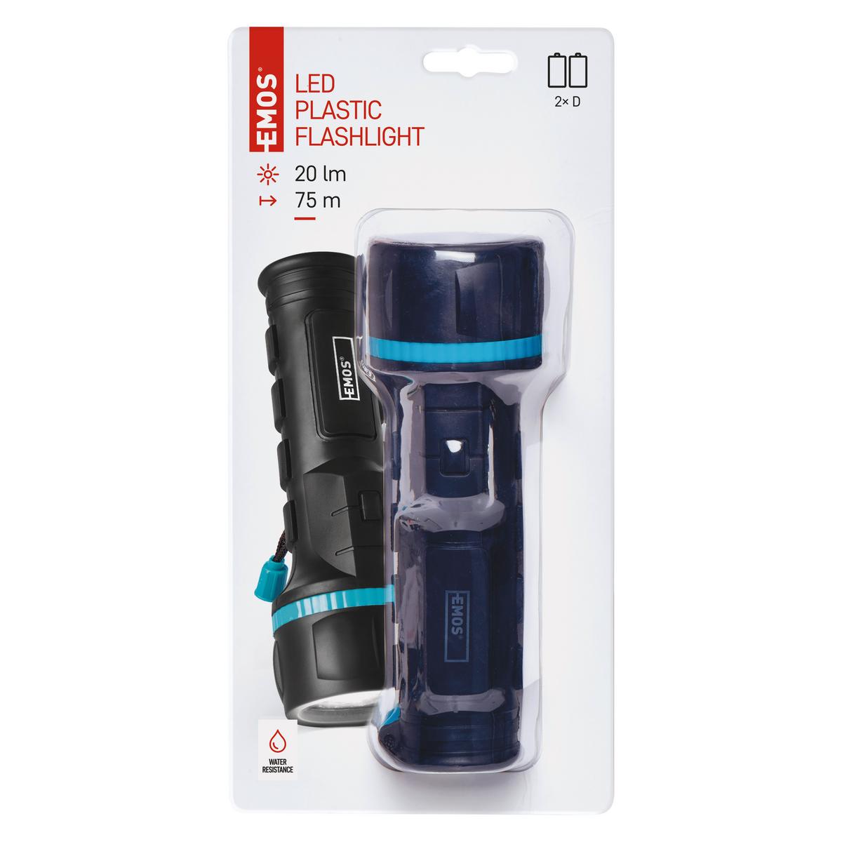 Led Elemlámpa 20 Lumen - fekete, műanyag (6,8/19cm)