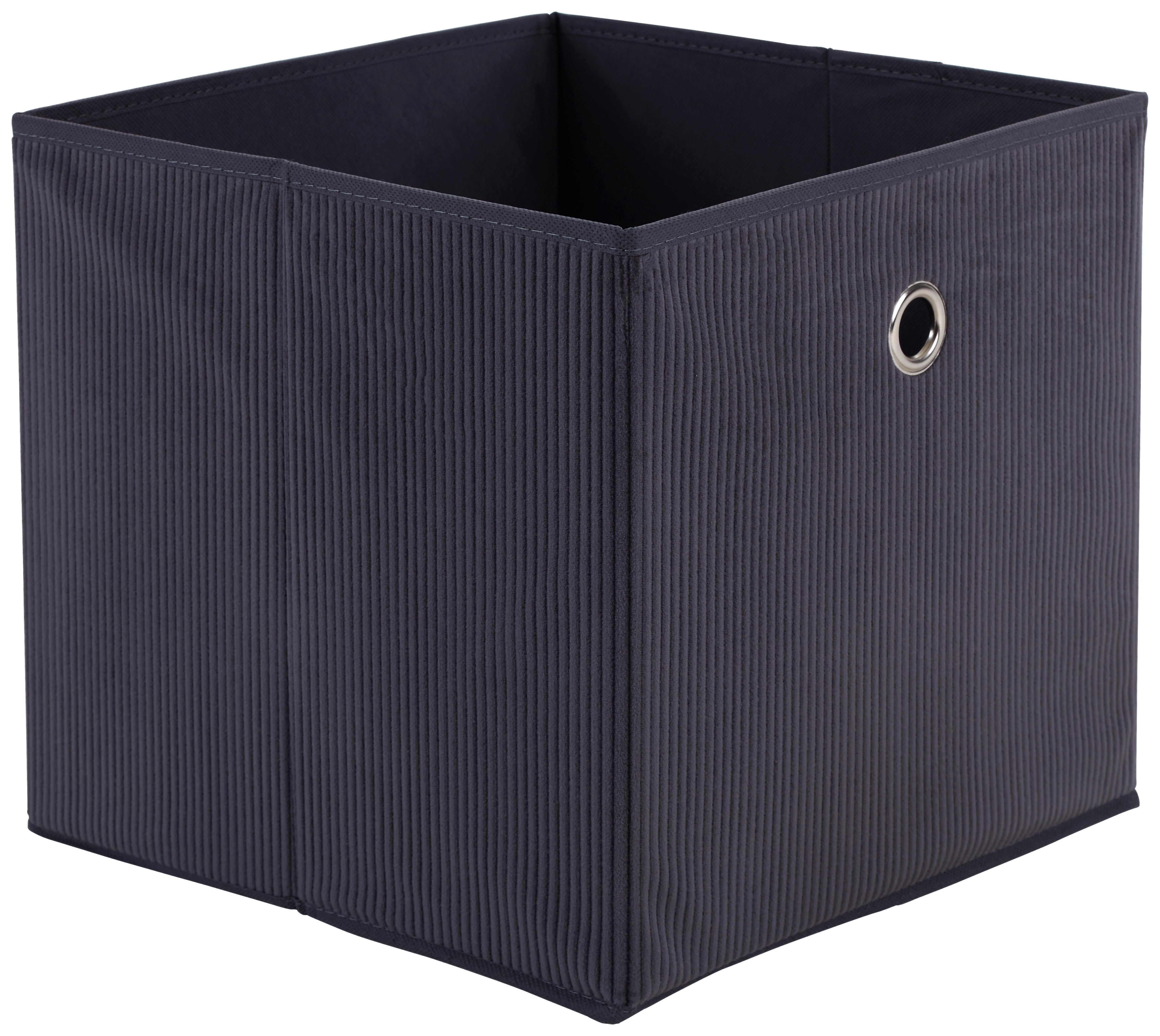 Zložljiva Škatla Cubi New, Temno Siva - siva, Moderno, karton/tekstil (30/30/30cm)