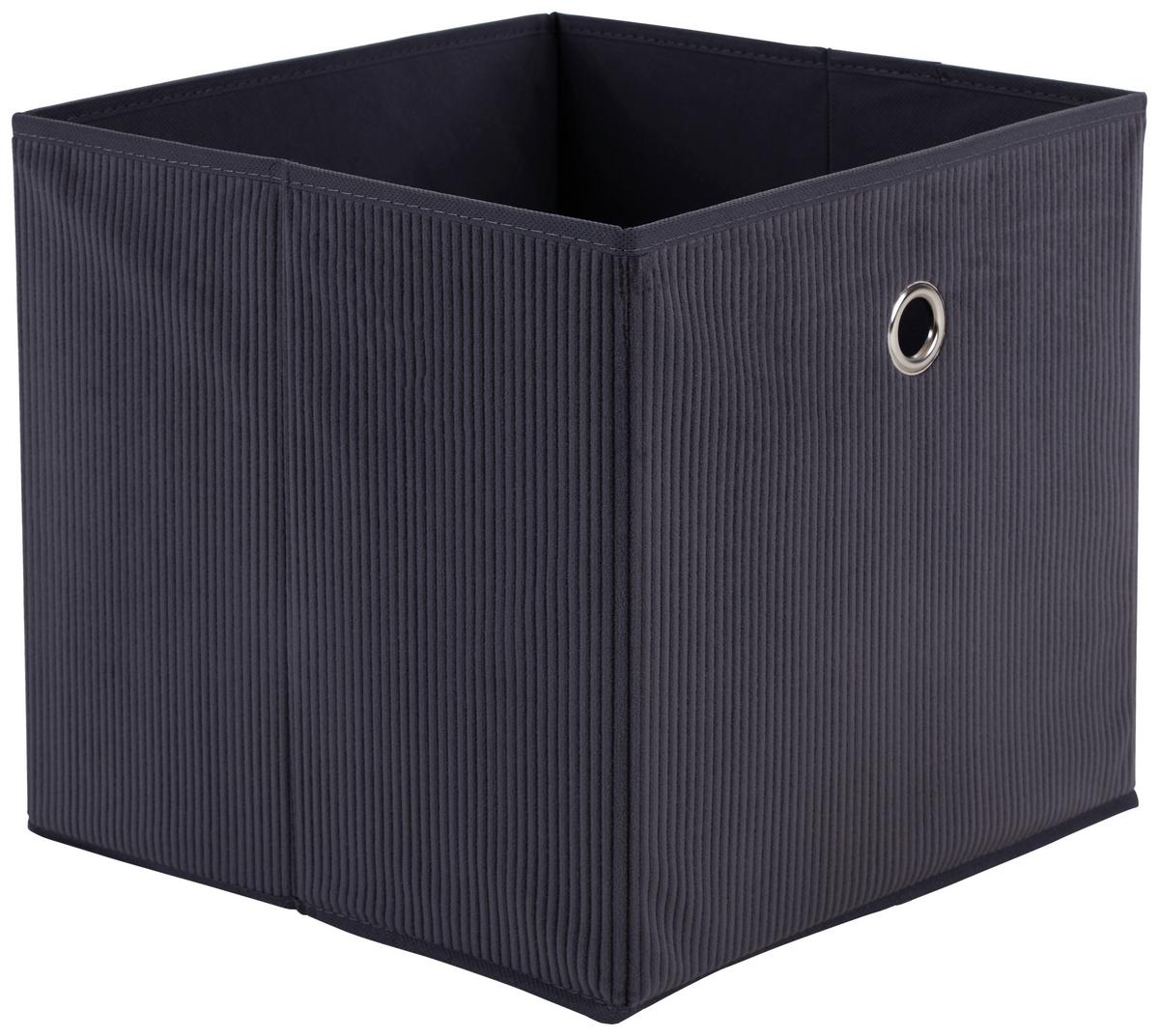 Zložljiva Škatla Cubi New, Temno Siva - siva, Moderno, karton/tekstil (30/30/30cm)