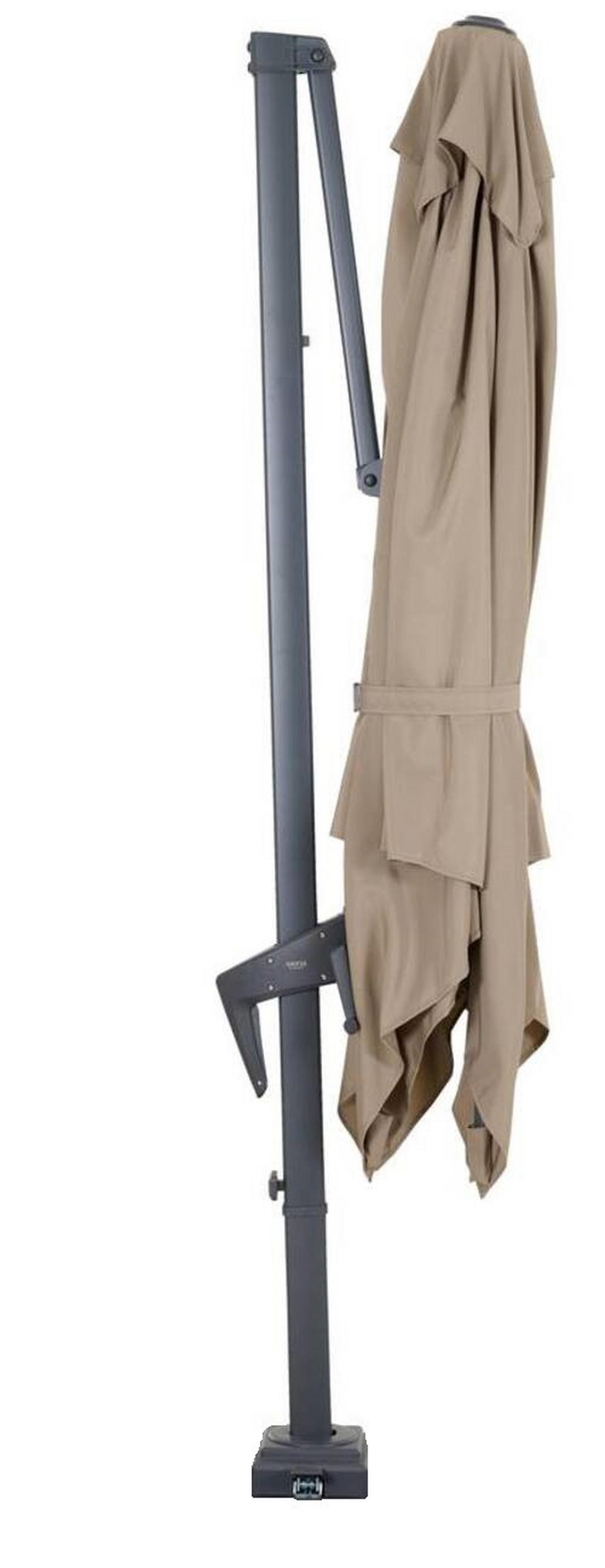 Ampelschirm Vito ca.250x250cm Taupe - Taupe/Anthrazit, MODERN, Textil/Metall (250/250cm) - Siena Garden
