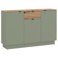 Comodă cu uși NEXA - verde salvie/stejar Artisan, Basics, material pe bază de lemn (135/90/40cm) - Modern Living