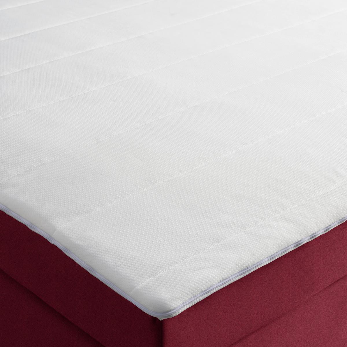 Boxspringbett Palermo in Weinrot ca. 180x200cm - Chromfarben/Weinrot, KONVENTIONELL, Kunststoff/Textil (180/200cm) - Based
