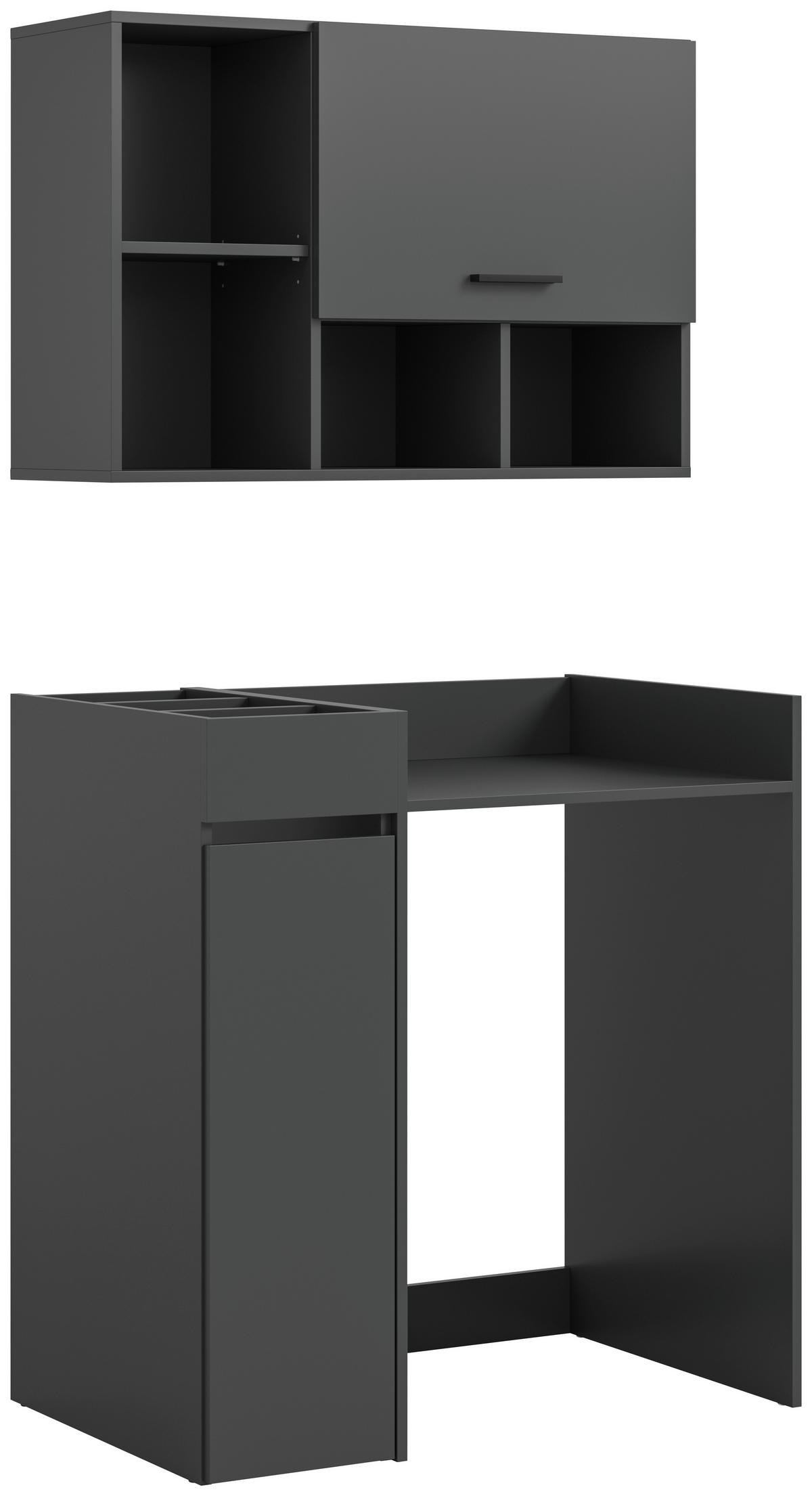 Waschmaschinenschrank Free Anthrazit - Anthrazit/Schwarz, Basics, Holzwerkstoff/Kunststoff (95/195/60cm) - MID.YOU