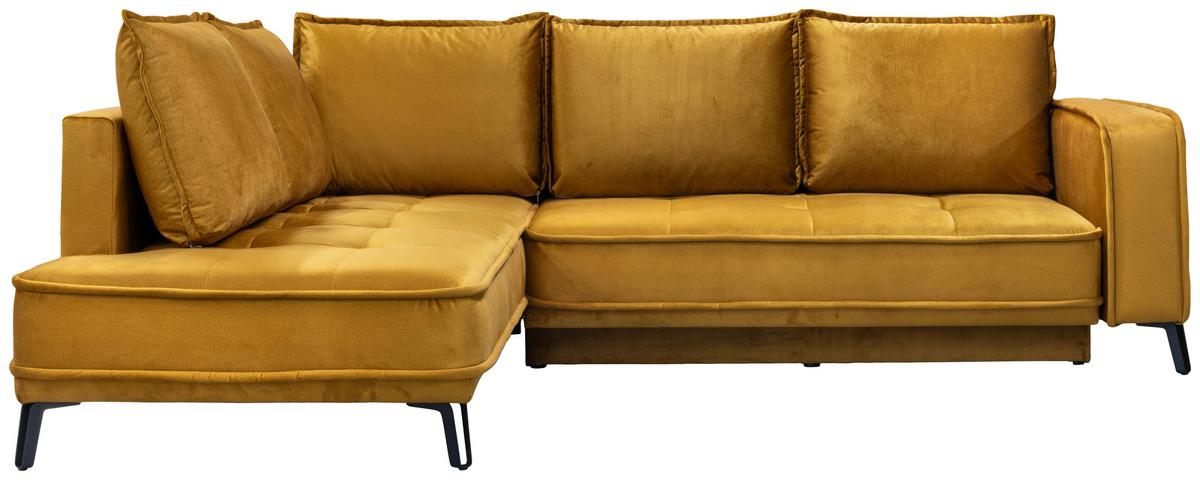 Sarokkanapé Segre - aranyszínű, Modern, faalapú anyag/textil (215/270cm) - Premium Living