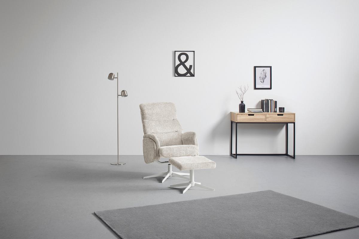 Relax Fotel Lábtartóval Star - krémszínű, Modern, textil/fém (72/107-95/86-110cm) - Mömax