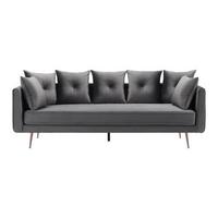 Bigsofa Luis Grau Samt - Roségold/Grau, MODERN, Holz/Textil (225/87/87cm) - Bessagi Home