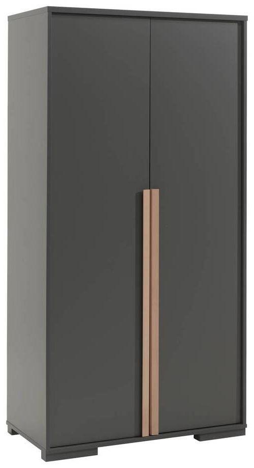 Drehtürenschrank London ca.98,5x195,2x56cm Anthrazit - Anthrazit/Buchefarben, MODERN, Holz/Holzwerkstoff (98,5/195,2/56cm) - MID.YOU