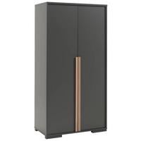 Drehtürenschrank London ca.98,5x195,2x56cm Anthrazit - Anthrazit/Buchefarben, MODERN, Holz/Holzwerkstoff (98,5/195,2/56cm) - MID.YOU