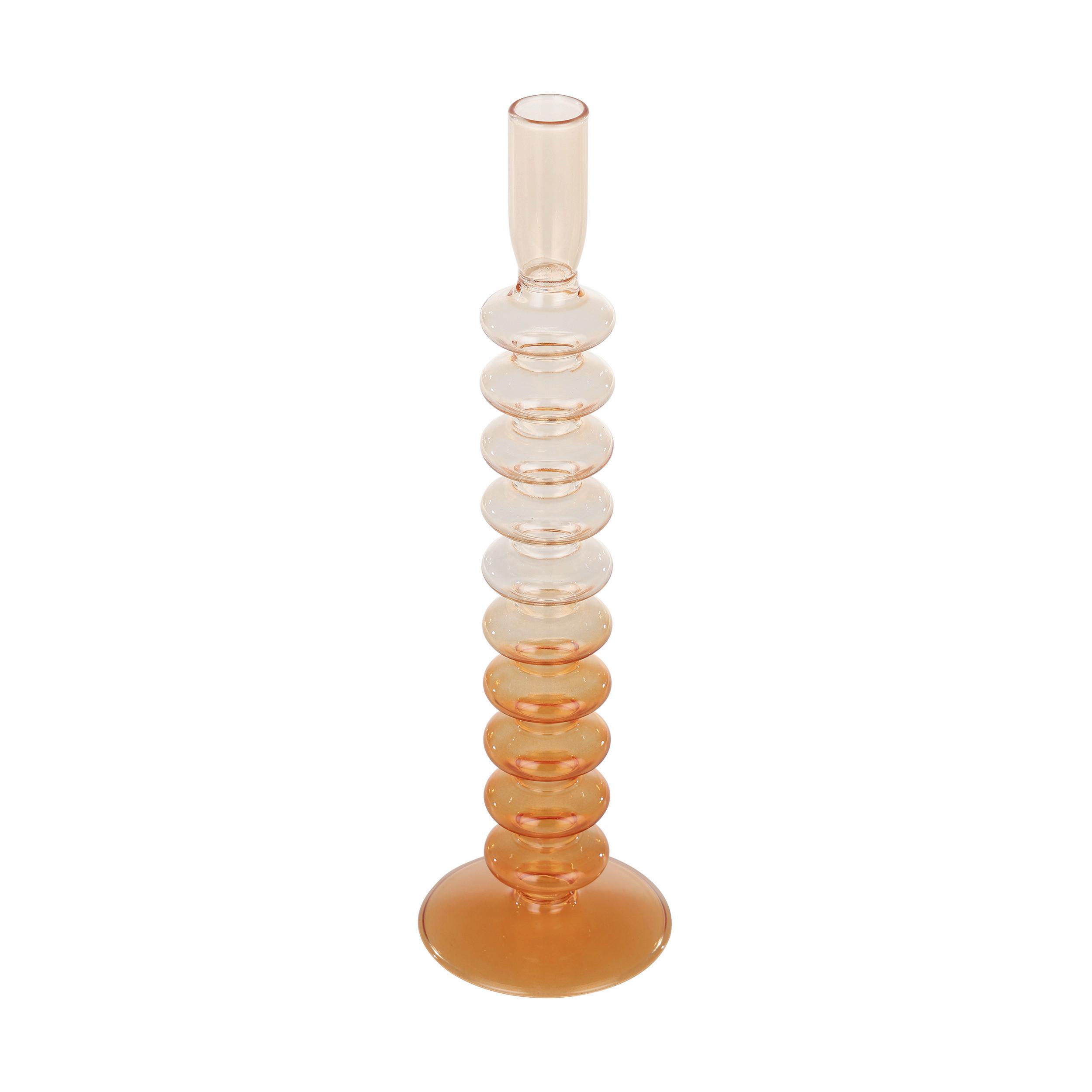 Stabkerzenhalter Molume Orange/Rot/Pink - Pink/Rot, LIFESTYLE, Glas (9/29,5cm)