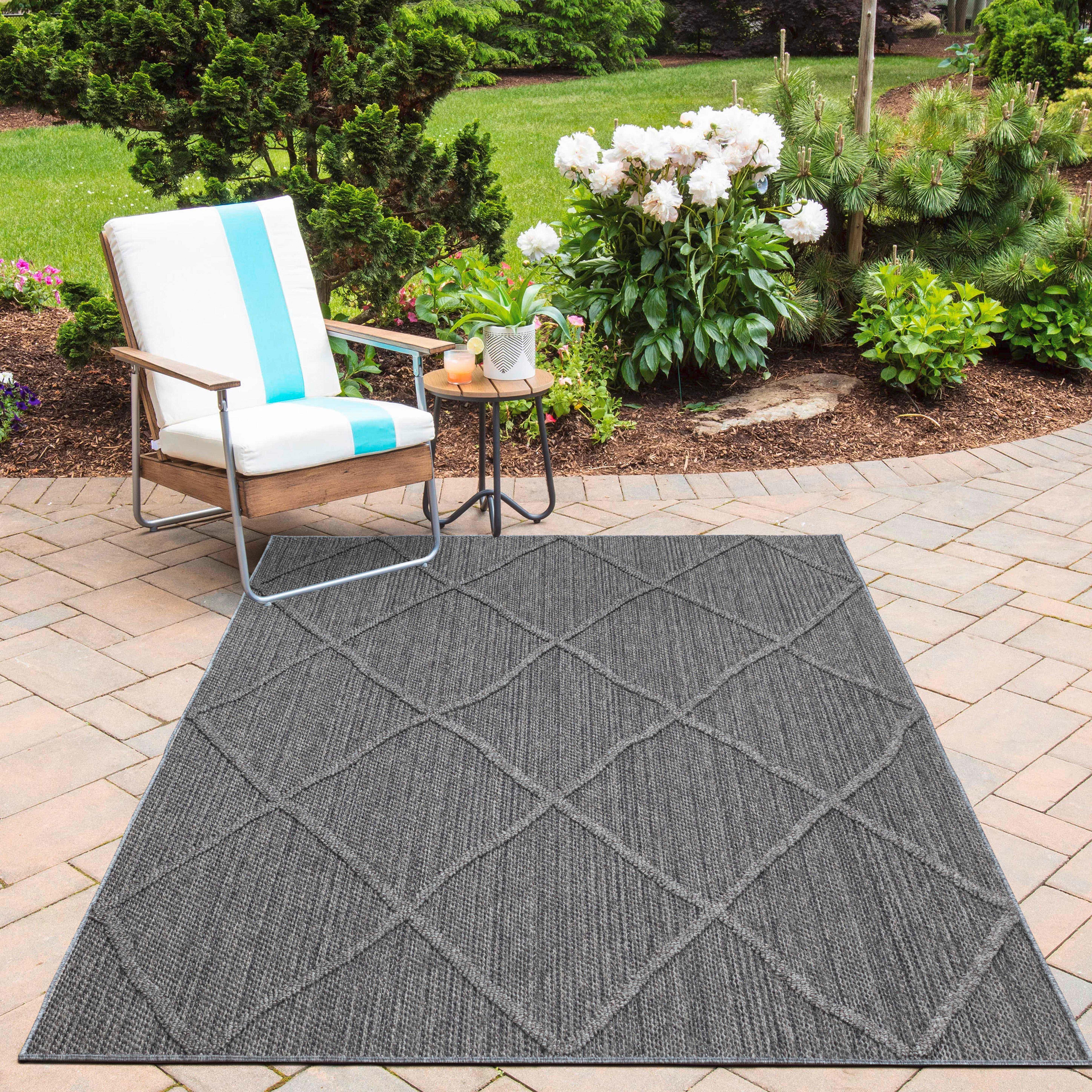 Outdoorteppich Patara Grau ca. 140x200cm - Grau, Design, Textil (140/200cm) - Novel
