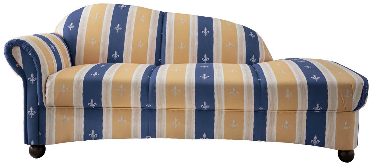 Ottomane Torello Blau Mikrofaser - Blau/Wengefarben, KONVENTIONELL, Holz/Textil (86/84/190cm) - Livetastic