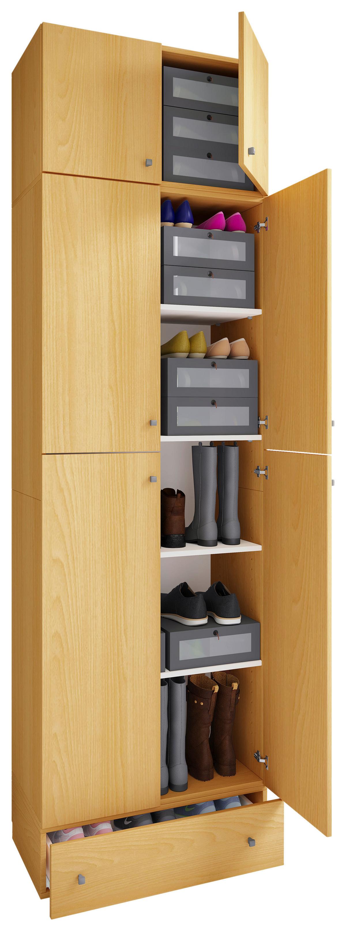 Kleiderschrank Lona XXL Buchefarben ca. 70x240x39 cm - Buchefarben/Grau, MODERN, Holzwerkstoff/Kunststoff (70/240/39cm) - MID.YOU