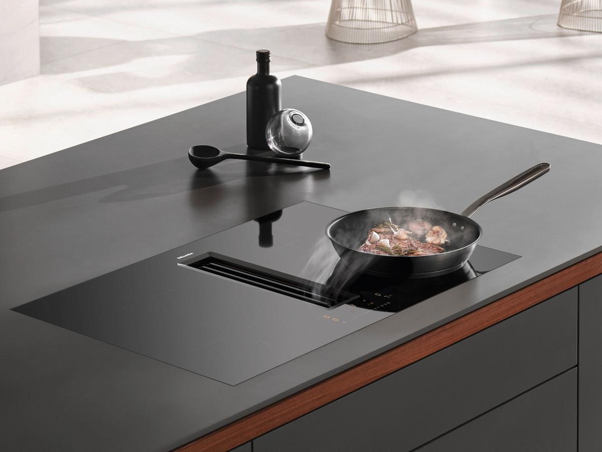 Kochfeld-Dunstabzug-Kombi KMDA7272-1FL Schwarz - Schwarz, LIFESTYLE, Metall (80/20/52cm) - Miele
