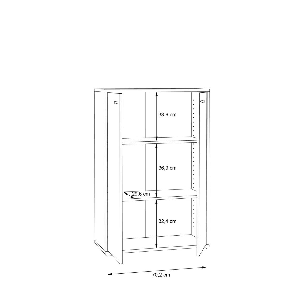 Komoda Tempra 2, Barva Hrasta - barve aluminija/hrast sonoma, Design, umetna masa/leseni material (73,7/111,1/34,8cm)