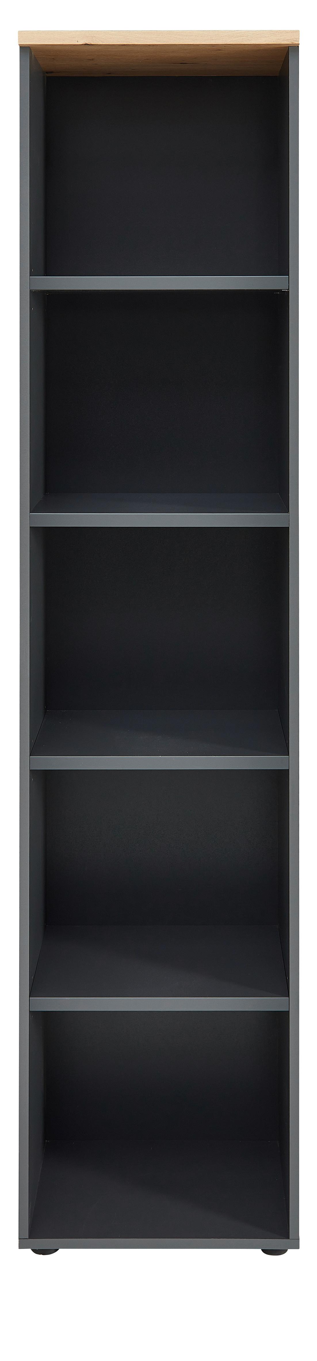 Regal Memphis in Eiche Artisan/Graphitfarben - Graphitfarben/Eiche Artisan, Modern, Holzwerkstoff (45/197/38cm) - Premium Living