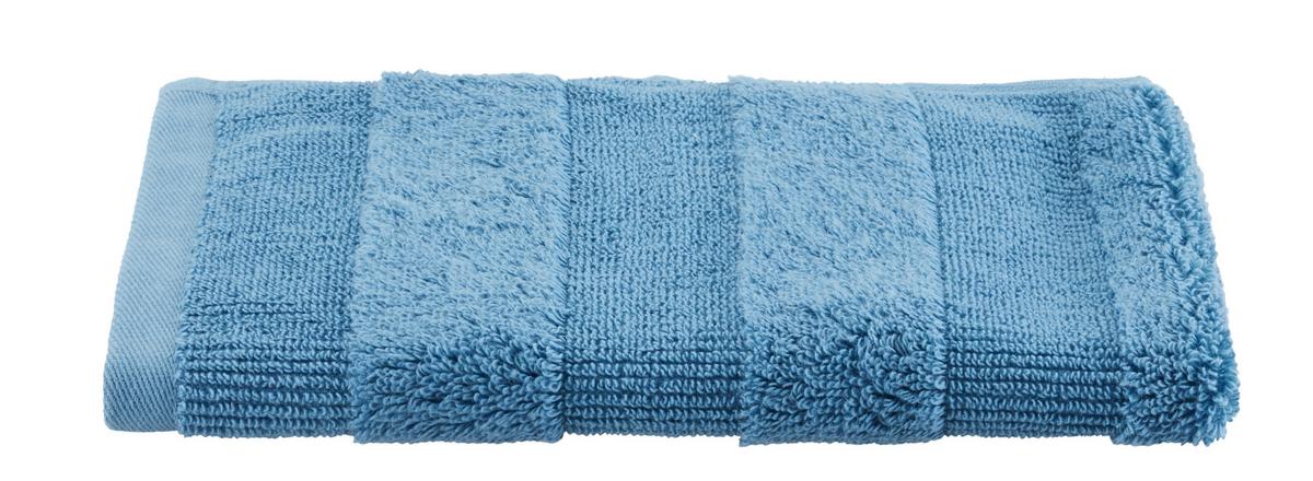 Gästetuch Chris in Blau ca. 30x50cm - Blau, Textil (30/50cm) - Premium Living