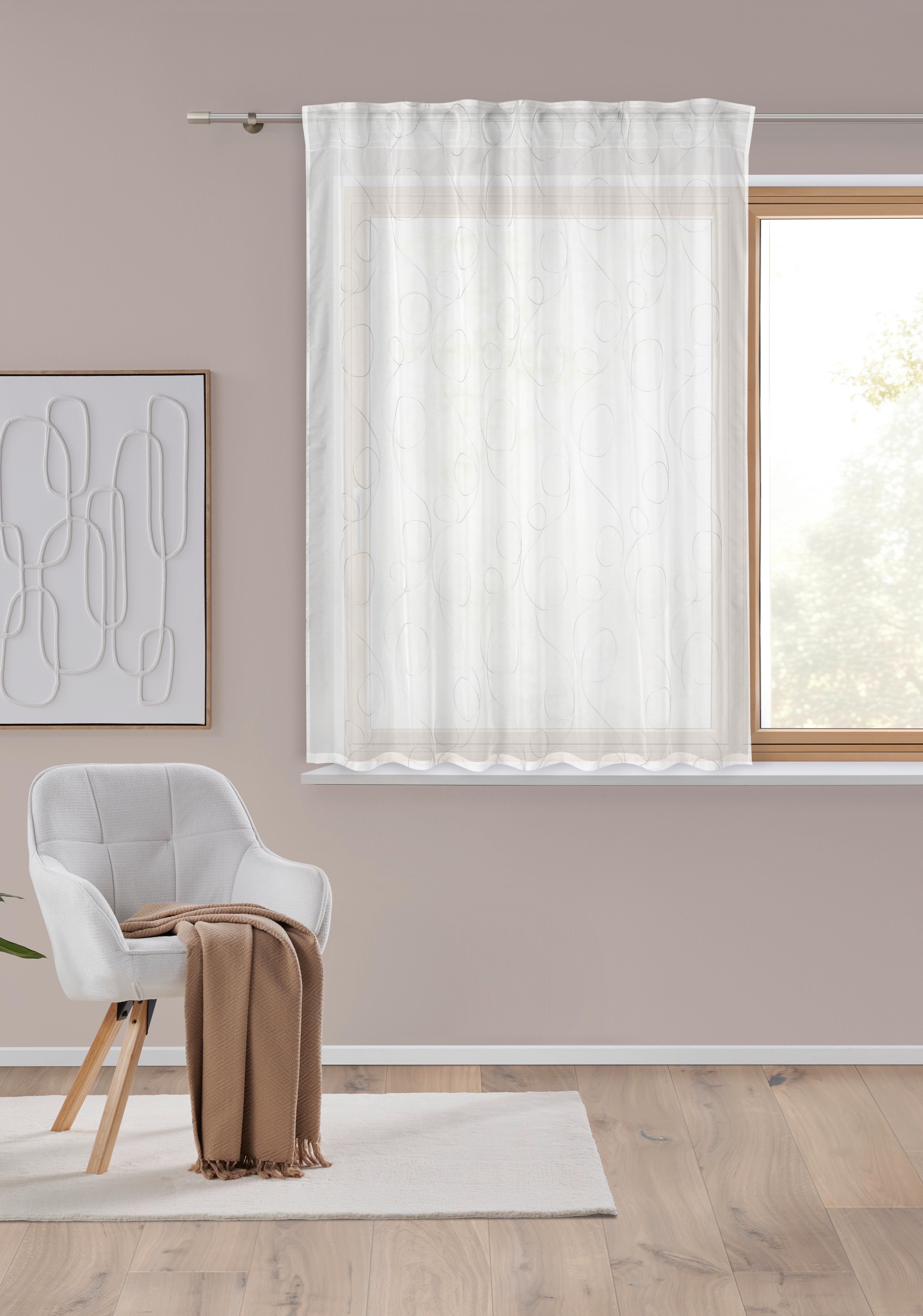 Fertigstore Marion Store Weiß/Anthrazit ca. 140x145cm - Anthrazit/Weiß, MODERN, Textil (140/145cm) - Mömax