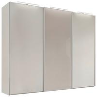 Tolóajtós Szekrény Sinfonie Plus - alumíniumszínű/homokszínű, Modern, faalapú anyag/Üveg (280/240/68cm)