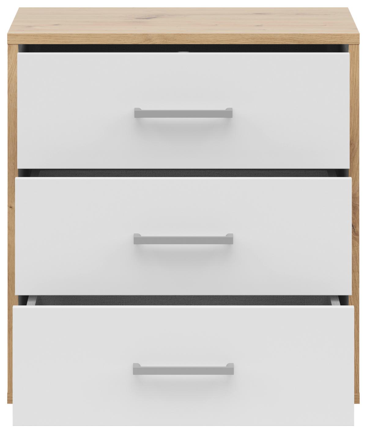 NOPTIERA SMART 3 - alb/stejar Artisan, Basics, material pe bază de lemn (50/54/35cm) - Modern Living