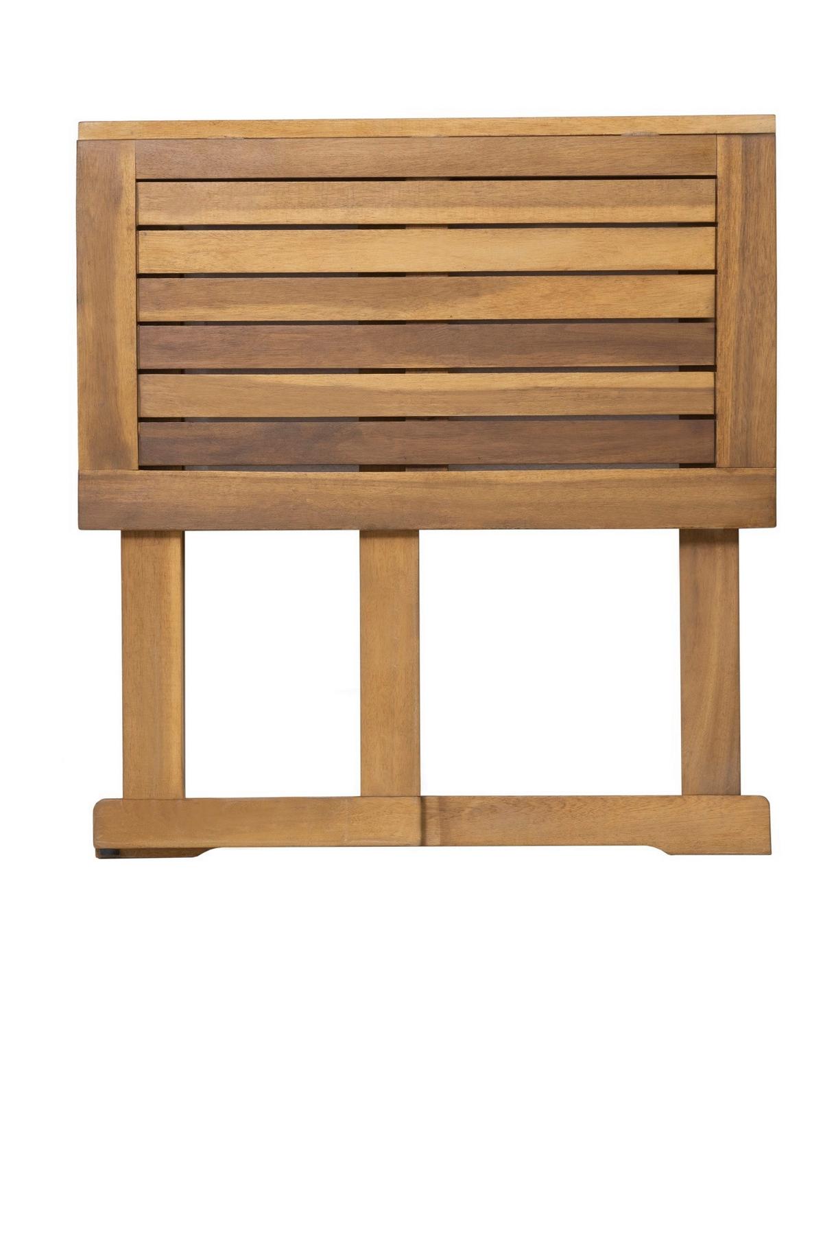 Balkonset 3-tlg. Naturfarben Akazienholz - Naturfarben, Natur, Holz - Gardenson