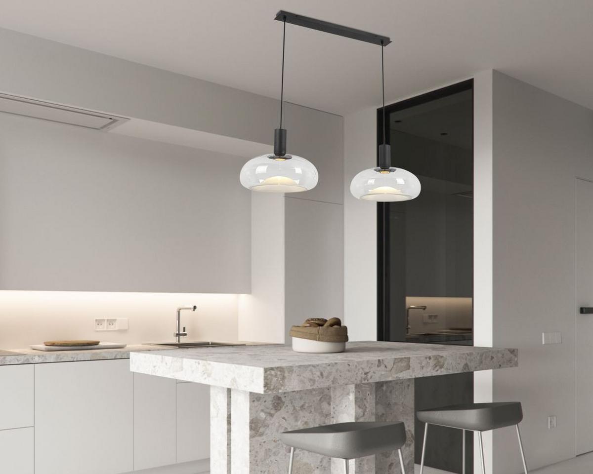 LAMPA WISZĄCA LUNE *DK* - czarny, Design, metal/szkło (98,5/37/183cm) - Dieter Knoll