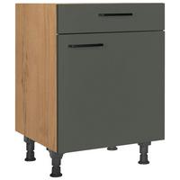 Schubkastenunterschrank Easytouch Grün - Eichefarben/Schwarz, MODERN, Holzwerkstoff/Metall (60/87/56cm) - Nobilia
